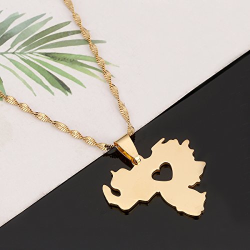 Huangshanshan Stainless Steel Venezuela Map Pendant Necklace Gold Color Jewelry Venezuelan Jewelry3