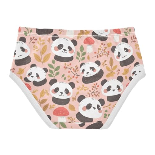 Wusikd Panda Face Girls' Underwear Cotton Leaves Mushrooms Girls Briefs Soft Toddler Underwear 2T2