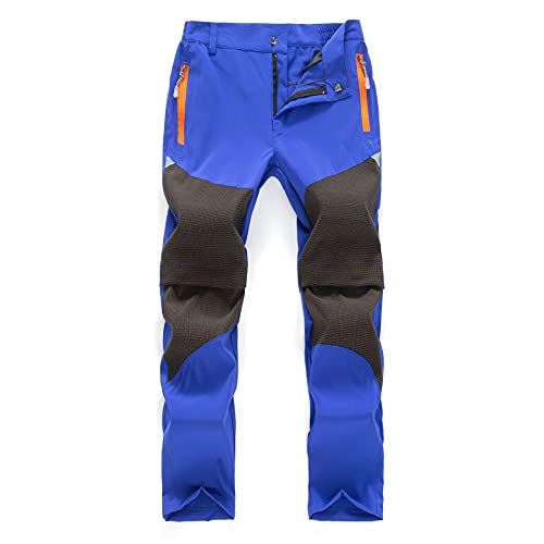 Daysskk Pantalones 2 en 1 con cremallera, desmontables, para niños, niñas, para exteriores, verano, secado rápido, para senderismo, impermeables azul oscuro 128-134 cm