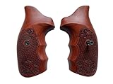 New Handmade reproductive Padauk Wood Grips Compatible with Taauuruss Small Frame, M 85, 38 Special 2”, Flower Engraved and Opened Back Style #TSmall03