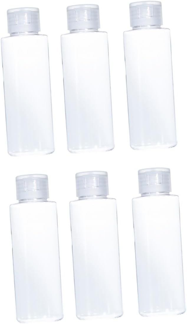 POPETPOP 6pcs Flip Top Squeeze Bottle Travel Makeup Bottle Sample