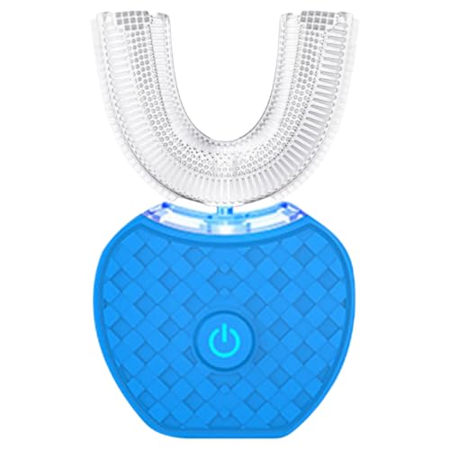 Stewlt 電動音波歯ブラシ/セルフクリーニング歯ブラシ/U 字型/大人の歯のホワイトニングブラシ/360 度超音波電動歯ブラシ/磁気充電式 (ブルー)