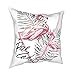 Dwa flamingi z tropikalnymi liśćmi poszewki na poduszki dekoracyjna poszewka na poduszkę 50 cm x 50 cm bawełniana poszewka na poduszkę letnia dekoracja domu do wewnątrz na zewnątrz sofa salon