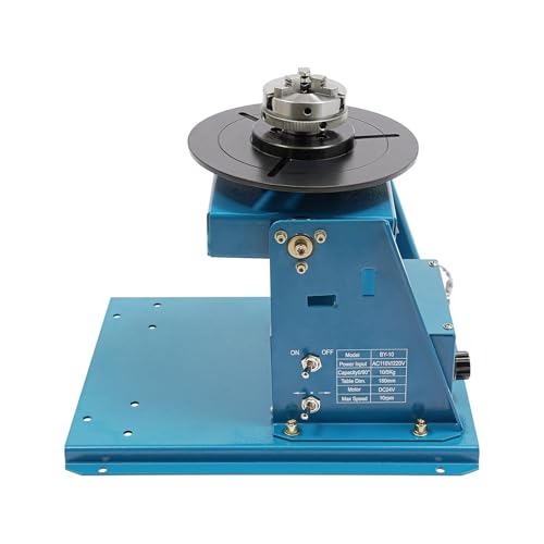 Welding Positioner Turntable Machine,10KG Load Capacity Welding Table,0-90° Welding Positioning Turntable Table with 3-Jaw Lathe Chuck,Portable Welding Positioner for Cutting Grinding Assembly Testing