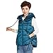 BoxJCNMU Piumino invernale Gilet corto Donna Capispalla senza maniche Donna Stile coreano Moda Giacca calda con cappuccio Gilet Parka blue XL