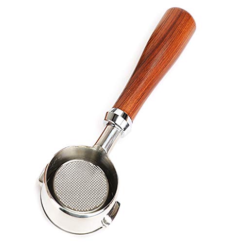 Wresetly Café sin fondo Portafilter Cafetera Mango de Madera Filtro Accesorios de Café para Welhome -310/-510 K888