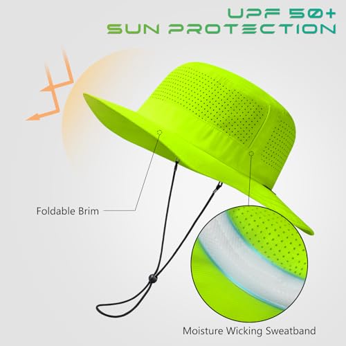 Image of UPF 50+ Bucket Sun Hat with Laser Perforated Mesh Cooling Adjustable Breathable Lightweight for Outdoor Men Women