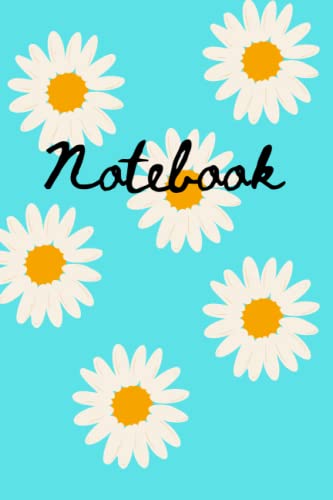 Bright Daisy note book. White flower notepad. 150 page blank lined notebook with daisies on bright blue: 150 page blank lined journal with a daisy ... Gifts for her. lists reminders notes present