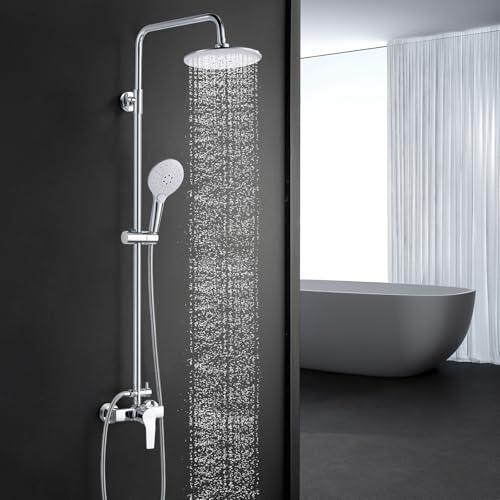 Coleniny Colonne de Douche avec Mitigeur Douche Monocommande, Ensemble de Douche Réglable en Hauteur, Mitigeur Mécanique...