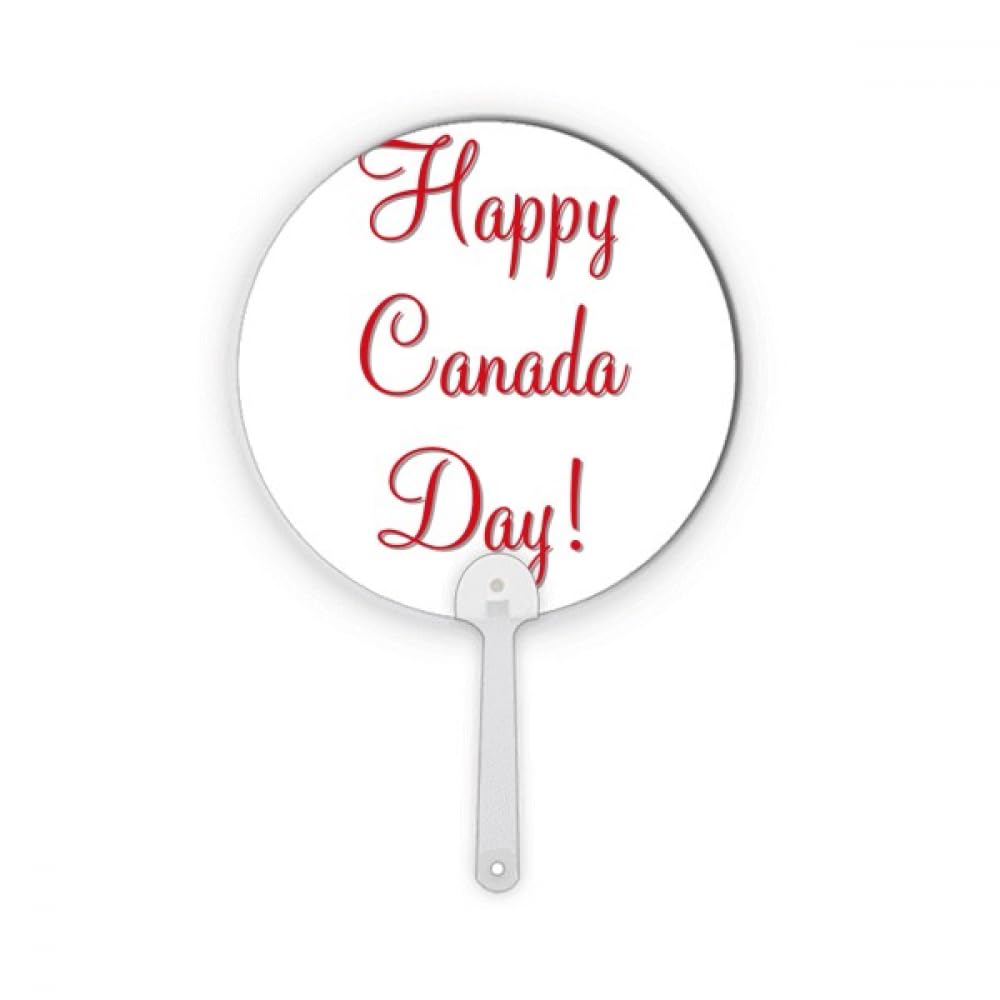 Éventail plastique Happy Canada Day rond de décoration artisanale et fête à thème