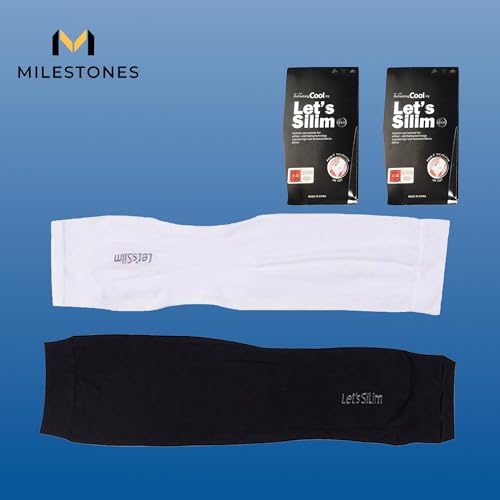 Image of MILESTONES. /Arm Sleeves for Men & Women UV Protection Hand Sleeves /Sun Protection Sleeves for Men & Women for Running, Hand Cover Arm Sleeves for Bike Riding Free Size