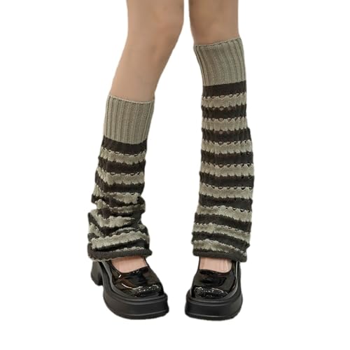 Image of Women Leg Warmer Vintage Striped Leg Socks for Spicy Girls Cute Slim