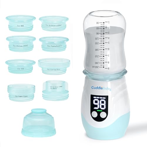 Image of CuddleeBaby Portable Bottle Warmer for Travel, Cordless Baby Bottle Warmer, Rechargeable, 8 Adapters, 1 Milk Powder Container, Compatible with Most Bottle, Fast Heating, Blue