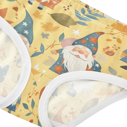 Wusikd Autumn Gnomes Girls' Underwear Cotton Stars Leaves Girls Briefs Soft Toddler Underwear 2T4