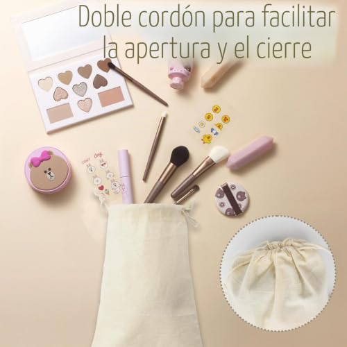 Miniatura 5 de Coriver Bolsas De Algodón, Bolsas De Regalo Con Cordón, Reutilizables Muselina Saquitos De Tela Para Rellenar,Bolsas De Regalo Para Joyería Envoltura Fiesta Bodas Navidad Beige, 13 X 18 Cm 25pcs