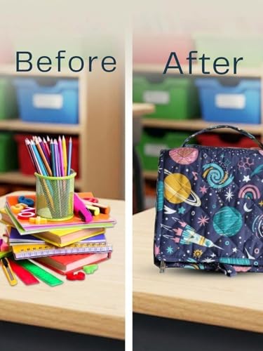 Image of Foldable Travel Kit | Multipurpose All-in-One Compact, Durable, Lightweight, Waterproof, Bag | Travel Friendly Pouch Ideal for Diaper, Medicines, Accessory & Toiletry (OuterSpace Print)