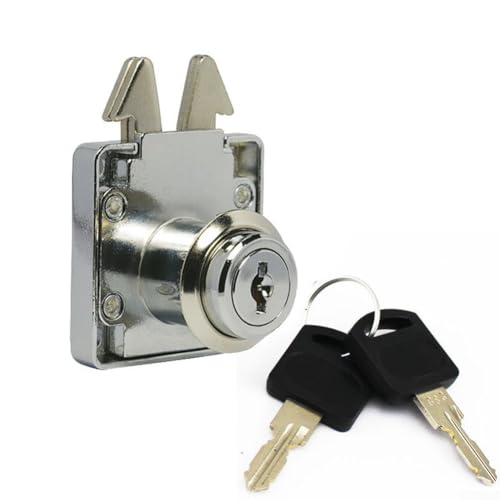 Hasaller Cerradura de cajón de aleación de zinc, cerradura de cajón de muebles, diseño de doble gancho, cerradura de armario de escritorio, cerradura de armario de seguridad, cerradura de armario con
