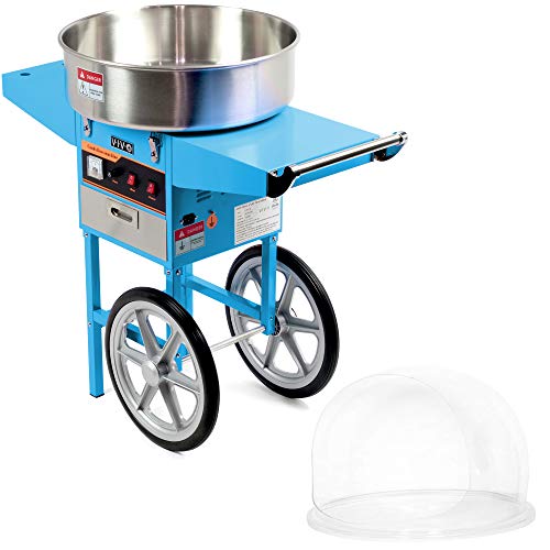 VIVO Blue Electric Commercial Cotton Candy Machine/Candy Floss Maker, Mobile Cart with Bubble Shield CANDY-KIT-2B VIVO Blue Electric Commercial Cotton Candy Machine/Candy Floss Maker, Mobile Cart with Bubble Shield CANDY-KIT-2B
