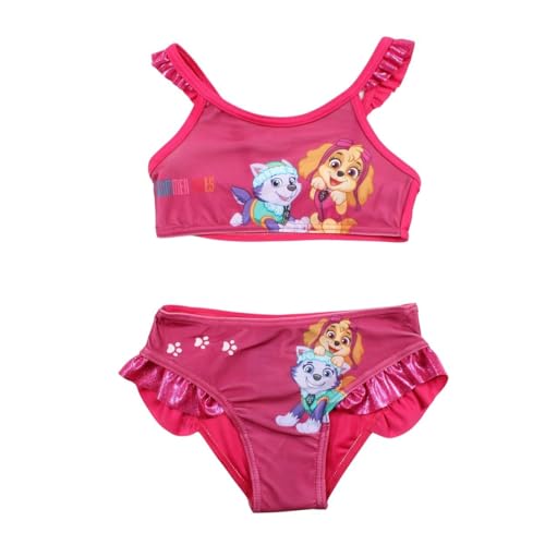 Disney Maillot de Bain Paw Patrol. Juego de Camisa para Nadar, Fucsia, 4 años para Niñas