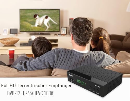 EDISION Picco T265 Full HD H.265 HEVC zemaljski FTA prijemnik T2, (1x DVB-T2, USB, HDMI, SCART, S/PDIF, IR oko, USB podrška, 2-u-1 daljinski upravljač, crni)