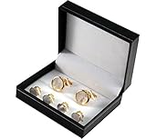 mancuernillas y botones smoking  Gemelos y smoking botones/en estuche de regalo, Linden hombre, nácar, dorado, 990013