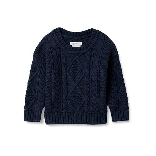 Image of Amazon Essentials x Sofia Grainge Babies, Toddlers, and Boys' Cable Crewneck Sweater