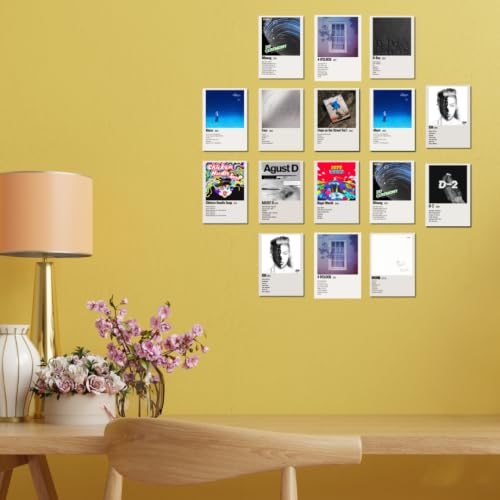 Image of Bangtan Posters | Bangtan Song Posters Pack of 18 (14.8 x 10.5 cm) 300 GSM | Minimalist Poster Set | Aesthetic Room Decor | Pinterest Wall Posters | Aesthetic Wall Collage Kit | Bangtan Photocards |