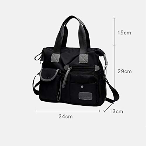 #N/A Bolsa Feminina De Nylon Resistente à água Mensageiro Em Cruz Bolsa De Ombro - Preto