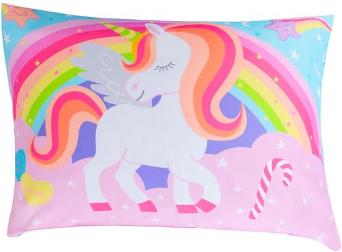 Image of Todays Kids 2-Piece Unicorn Bedding Toddler Sheet Set - Breathable 100% Soft Brushed Microfiber Polyester, Standard Size Crib Sheet Set - Gentle on Delicate Skin - Fitted Toddler Sheets & Pillowcase
