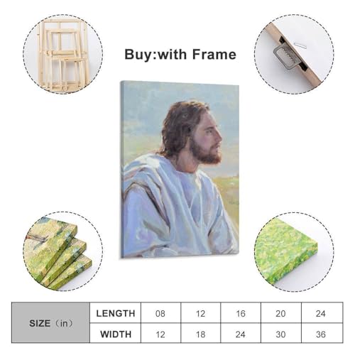 Poster chrétien de profil QXYUIN sur toile de 30x45cm avec cadre