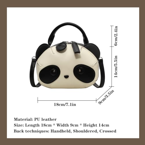 Cute Panda Pattern Handbag, Women's Girl Pu Leather Small Casual Shoulder Bag, Mobile Phone Bag4