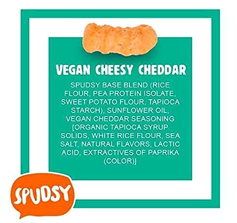 Sweet Potato Puffs by Spudsy | Vegan, Gluten Free Snacks | Plant-Based | Allergen-free, Non-GMO, Kosher Superfood Snack Veggie Chips (Vegan Cheesy Cheddar/Sea Salt Fry Variety, 2 PACK)