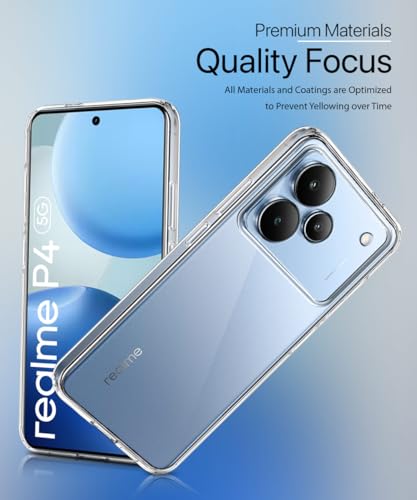 Image of WOW IMAGINE Transparent Back Cover Case for Realme P4 5G | Raised Bumps for Full Device & Camera Protection Shockproof TPU Silicone Back Case Mobile Cover - Transparent
