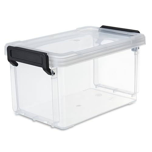 Iris Ohyama, Aufbewahrungsboxen aus Kunststoff mit Deckel und Verschlussclips, 0.7L, Transparent, Stapelbar, für Büro, Schule, Kleinteile, BPA frei, Behälter, Aufbewahrungsbox, LLB-0.7