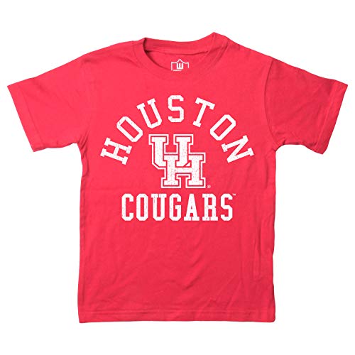 Wes and Willy NCAA Kids S/S Organic Cotton Tee Shirt, Houston Cougars, Cherry, 6
