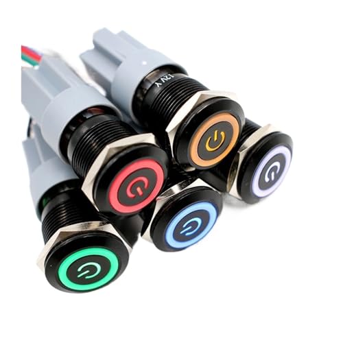 Interrupteur 19mm étanche noir pour commande fixe 24V - 3