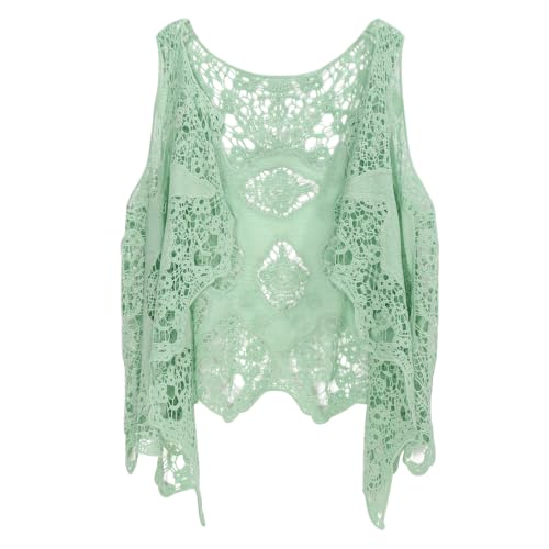 Image of JASTIE Women Open Stitch Cardigan Boho Sleeveless Hippie Summer Hollow Out Solid Crochet Vest