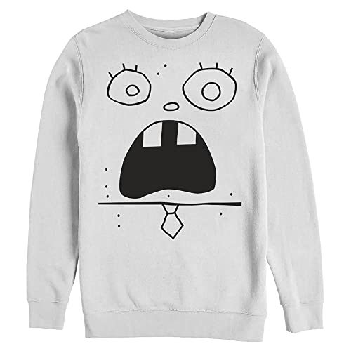 Nickelodeon Men's Spongebob Squarepants Doodlebob Face Tee Pullover Crew Fleece