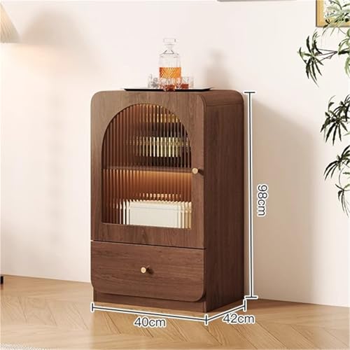Estantería de madera de nogal de alta gama con elegante diseño traslúcido 3