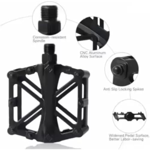 Aluminium Alloy MTB Cycle Road Bicycle Flat Pedals Pedal (Black) 4 41uKhub8eOL