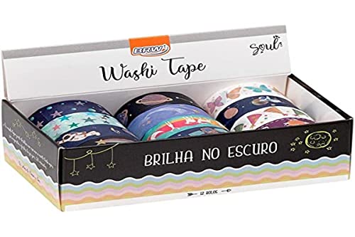Kit com 12 washi tapes