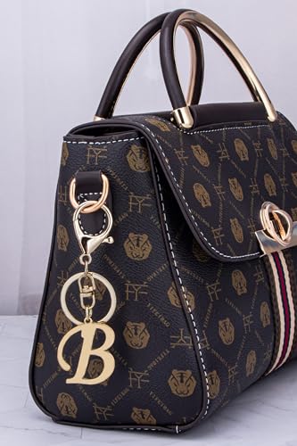 Cute Stainless Steel Gold Initial Letter Keychain for Women Girl, Charms for Key Handbag Backpack Bag, Personalized Gift - Image 4
