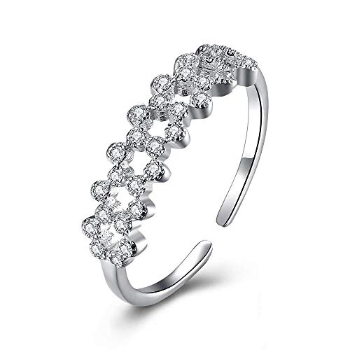 Preisvergleich Produktbild Aoligei Einstellbarer Ring S925 Sterling Silber Ring und Eröffnung Diamantring