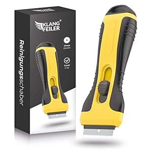 Klangfeiler® Reinigungsschaber mit 5 Klingen – Ceranfeldschaber für Herd, Fenster e.t.c. – Kochfeldschaber für verschiedene Verwendungszwecke