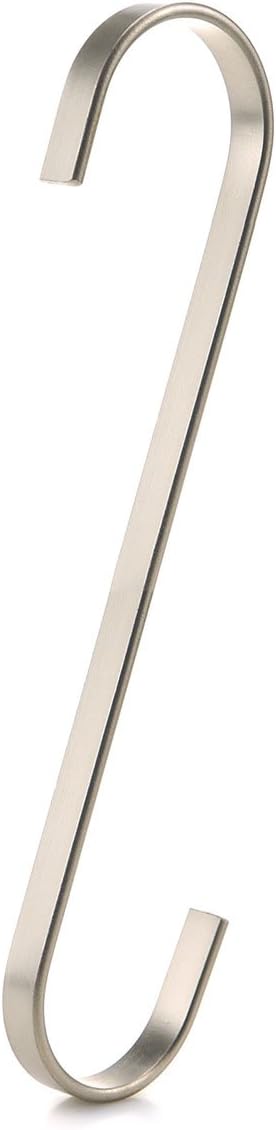 4-Pack 16 Inch Black Chrome Finish Steel Hanging Flat Hooks - S Shaped Hook Heavy-Duty S Hooks,for Kitchenware,Utensils,Plants, Towels,Gardening Tools,Clothes