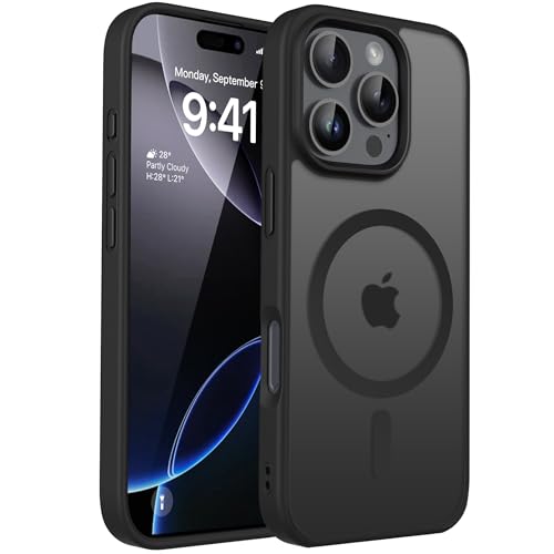 CACOE für iPhone 16 Pro Max Hülle Kameraschutzend Kompatibel mit MagSafe Stoßfest Kratzfest Magnetisch Rückseite Handyhülle für iPhone 16 Pro Max Case Transluzente