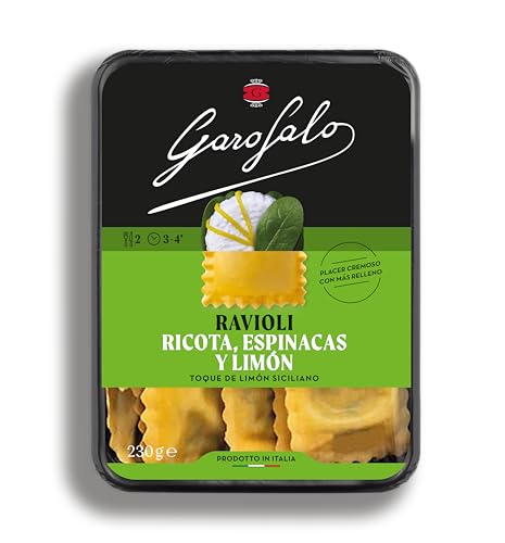 Garofalo Pasta Fresca, Ravioli con Ricotta, espinacas y limón, 230g