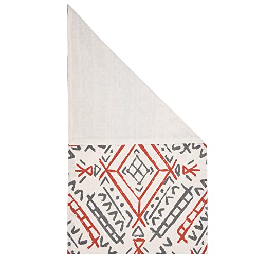 Image of Blanc 9 Katti Batti 100% Home & Kitchen Pure Cotton Multicoloured 4 /6 Seater Table Runner|(33x182) cm
