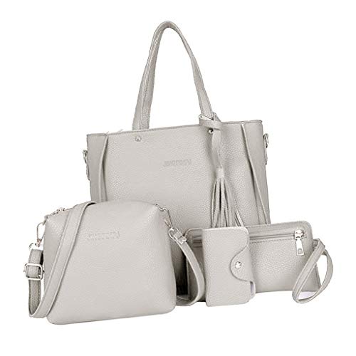 Baoblaze 4PACK Bolsa De Couro Feminina Bolsa De Ombro Bolsa Bolsa Titular De Cartão Conjunto De Saco