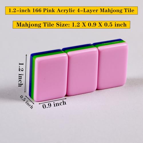 Set Pink Blank Mahjong Tiles 166 piezas acrílico miniatura 2